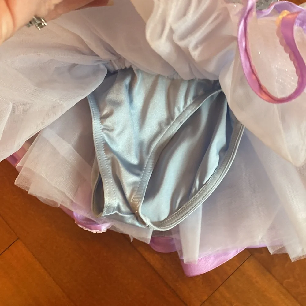 Girls Weissman EUC Blue & Purple Ballerina Costume w/Purple Hairbow - Sz XSC